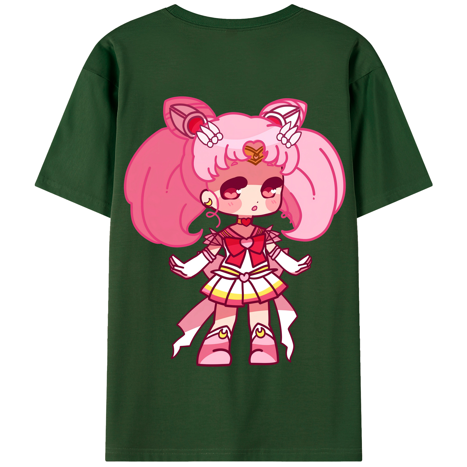 （画像用） 美少女戦士セーラームーン ちびうさ Sailor Moon Chibiusa Tsukino Usagi Small Lady Serenity 綿100％半袖Tシャツ（背面プリント）